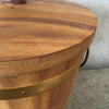 Vintage Monkey Pod Ice Bucket With Brass Handles Product Image