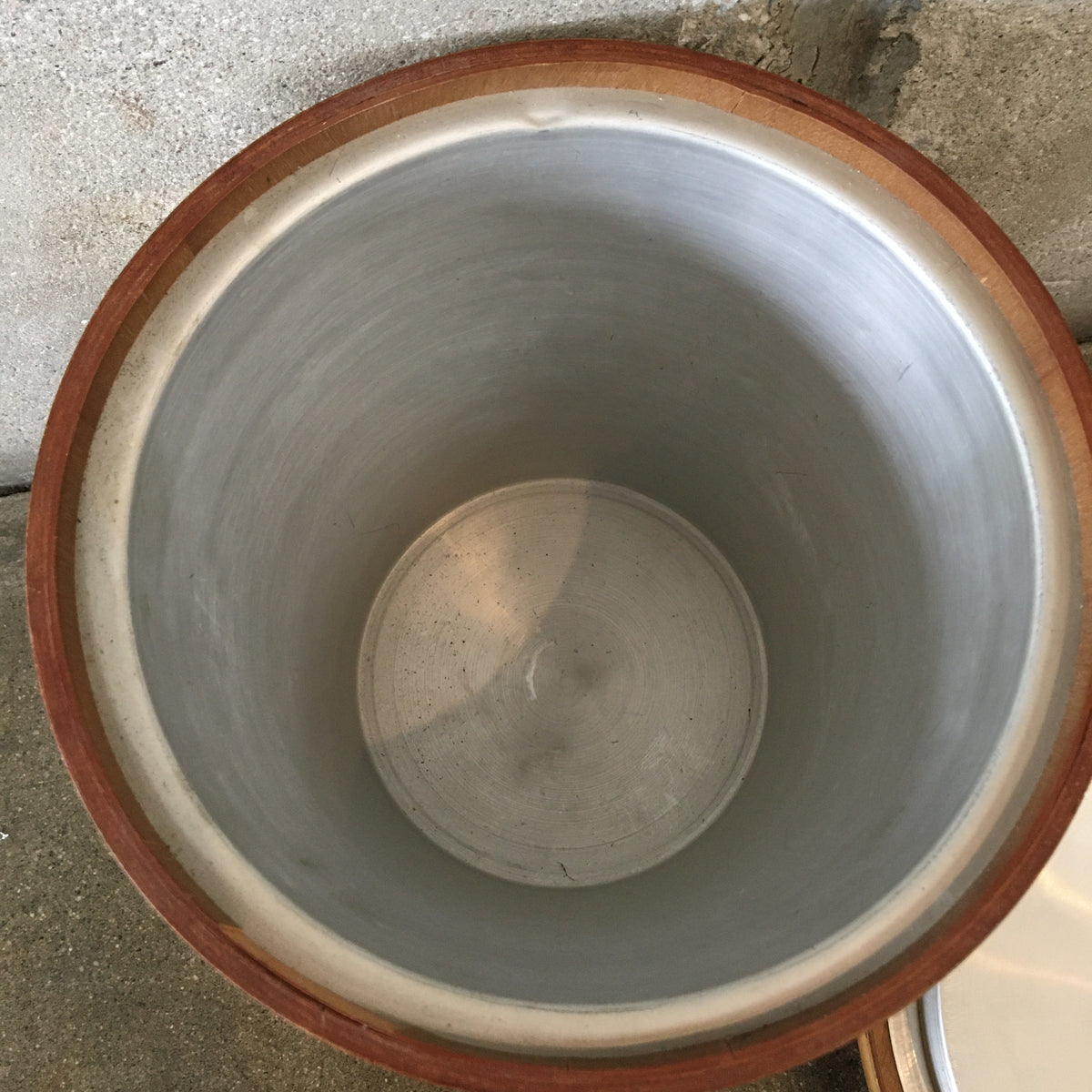 Vintage Monkey Pod Ice Bucket With Brass Handles