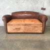 Antique French Leather Loveseat