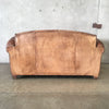 Antique French Leather Loveseat