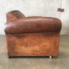 Antique French Leather Loveseat