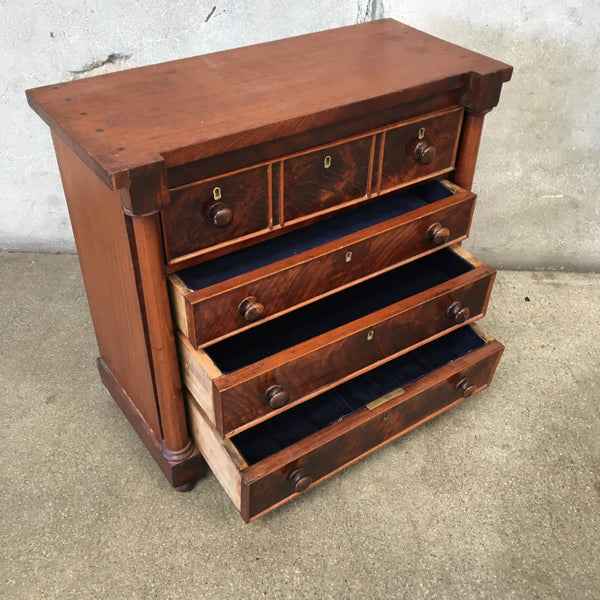 used dresser for sale Antique Mahogany Salesman's Sample Color:Midnight Multi ASM The top surface provides Burgundy long coat, tight