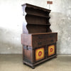 Large Old Wood Sunburst Monterey Furniture Hutch