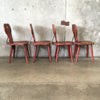 Set of Four Red Wine Cellar Monterey Furniture Chairs