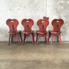 Set of Four Red Wine Cellar Monterey Furniture Chairs