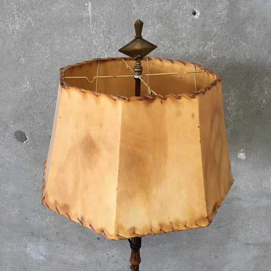 Mason MFG Early Monterey Furniture Iron Brass Wood Floor Lamp