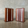 Vintage Mid Century Walnut & Tile Book Ends