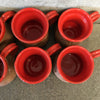 Set of Eight Italian Orange Lava Glaze Mugs
