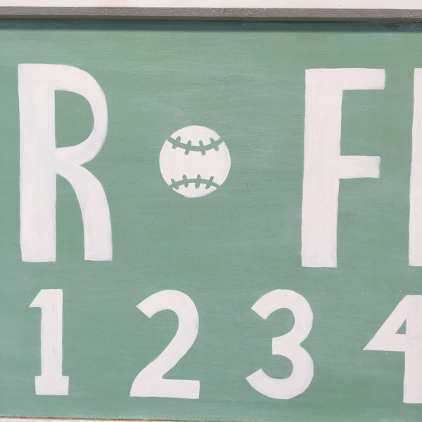 Wooden Chalkboard Baseball Scoreboard Wall Decor