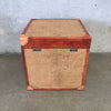 Leather And Burlap Storage Trunk