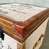 Leather Trim Burlap Decorative Trunk / Storage Box #1
