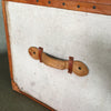 Leather Trim Burlap Decorative Trunk / Storage Box #2