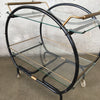 Mid Century Bar Cart With Two Glass Shelves