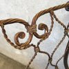 Iron Bench With Twisted Rope Detail - "French Blue Velvet" Upholstery