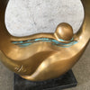 Mid Century Modern Sculpture Signed On Brass-Marble Base