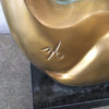 Mid Century Modern Sculpture Signed On Brass-Marble Base