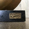 Mid Century Modern Sculpture Signed On Brass-Marble Base