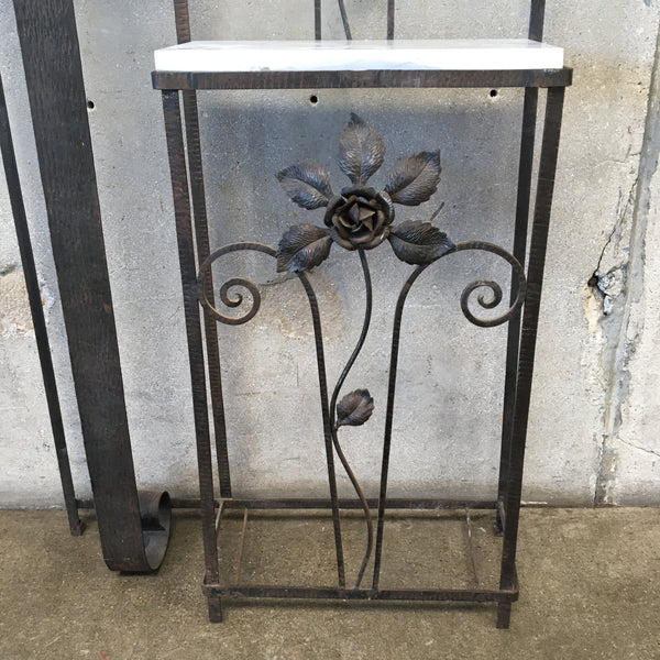 Wrought Iron Hall Tree WIth Beveled Mirror