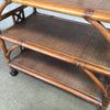 Vintage Bamboo Three Tier Rolling Cart