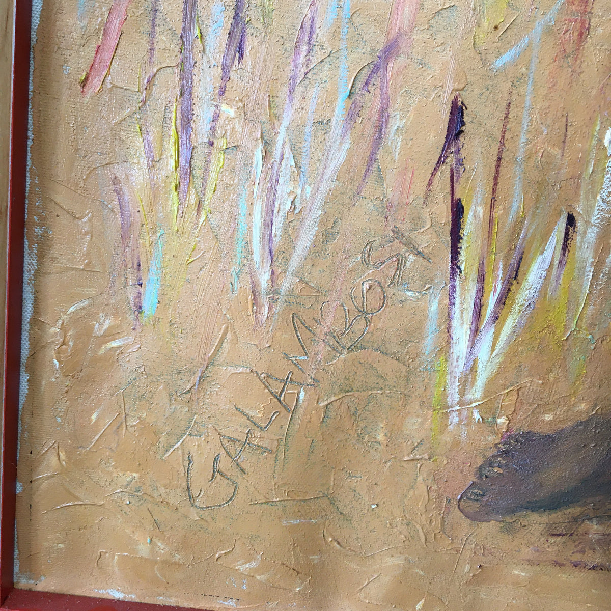 Mid Century Oil On Canvas Painting