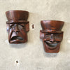 Vintage Pure Comedy And Pure Tragedy Carved Masks Product Image