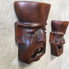 Vintage Pure Comedy And Pure Tragedy Carved Masks Product Image