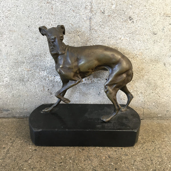 Antique Bronze Whipit Dog Statue
