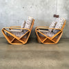 Pair Of Paul Frankl 6-strand Rattan Chairs