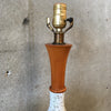 1960's Gold Fleck Ceramic and Wood Lamp