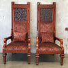 1890's Pair of Mahogany Press Back Hall Chairs