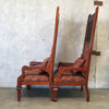 1890's Pair of Mahogany Press Back Hall Chairs