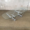 Mid Century Modern Chrome & Glass Trestle Coffee Table