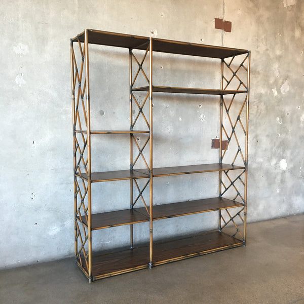 Vintage Metal Bamboo Etagere Shelf