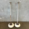 Pair Of Vintage Mid Century Industrial Modern Globe Lamps