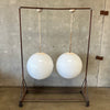 Pair Of Vintage Mid Century Industrial Modern Globe Lamps