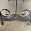 Monterey Furniture Oval Console Table w/Iron Stretchers & Leather Top