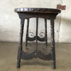 Monterey Furniture Oval Console Table w/Iron Stretchers & Leather Top