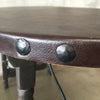 Monterey Furniture Oval Console Table w/Iron Stretchers & Leather Top