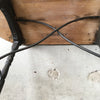 Monterey Furniture Oval Console Table w/Iron Stretchers & Leather Top