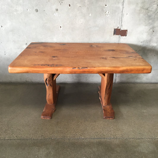 Mid Century Wood Slab Table / Desk