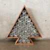 Vintage Christmas Tree Made of Wood, Glass Jars with Tinsel and Lights
