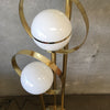 Mid Century Modern Triple Globe Gold Floor Lamp