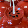 Five Vintage MCM Terracotta Red Pendant Lamps by Lightolier