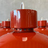 Five Vintage MCM Terracotta Red Pendant Lamps by Lightolier