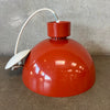 Five Vintage MCM Terracotta Red Pendant Lamps by Lightolier