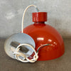 Five Vintage MCM Terracotta Red Pendant Lamps by Lightolier