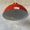 Five Vintage MCM Terracotta Red Pendant Lamps by Lightolier