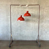 Five Vintage MCM Terracotta Red Pendant Lamps by Lightolier