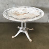 White Painted French Iron Patio table with Floral Detail