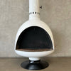 Vintage Mid Century White Porcelain Enamel Malm Fire Drum 3 Fireplace